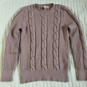 Philosophy Mauve Cable Knit Crewneck Sweater